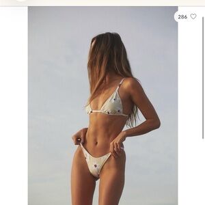 Zulu & Zephyr Cream Floral Triangle Bikini